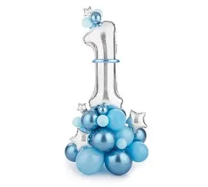Aged 1 Balloon Stand Display Blue