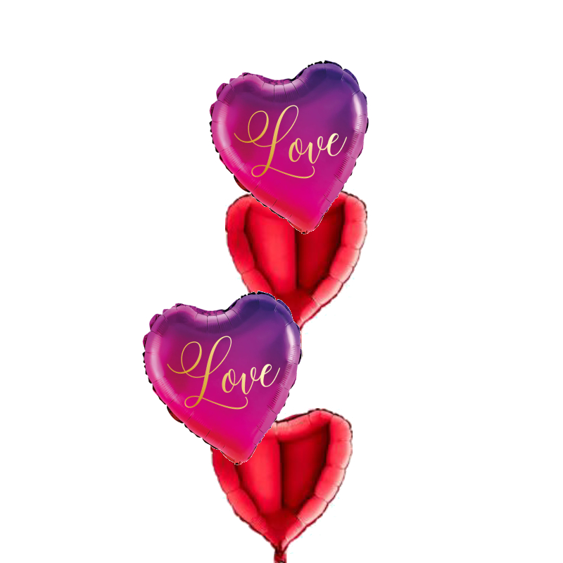 Heart Foil Balloon Love Bouquet