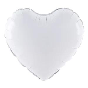 Heart 18in/45cm White foil