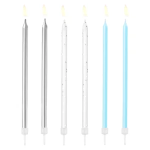 Birthday candles 3 colors 6 pcs