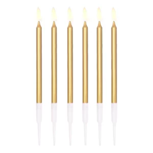 Birthday candles gold 6 pcs