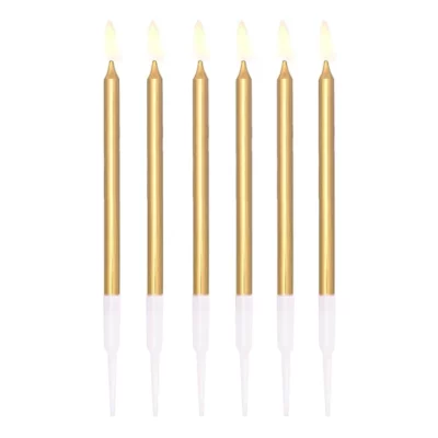 Birthday candles gold 6 pcs
