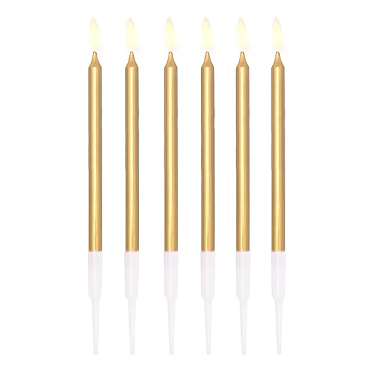 Birthday candles gold 6 pcs