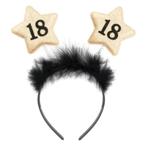 Black Head band with gold stars 18th birthday