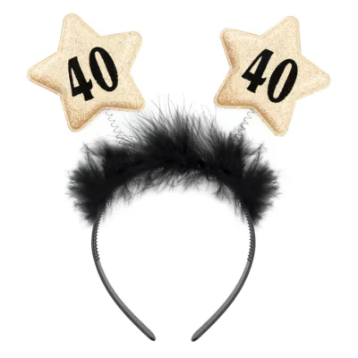 Black band with gold stars 40th birthday