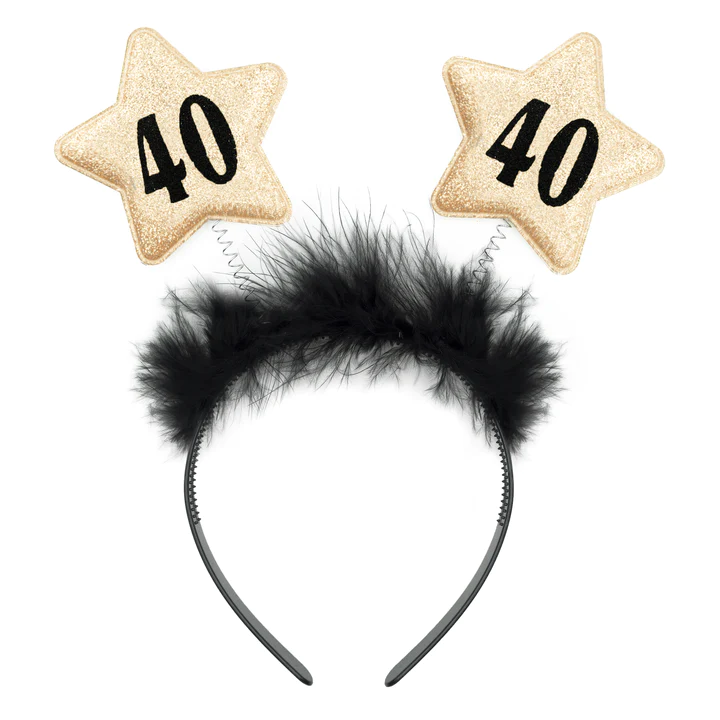 Black band with gold stars 40th birthday