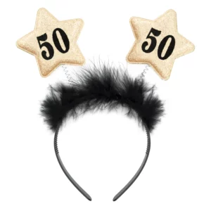 Black band with gold stars 50th birthday