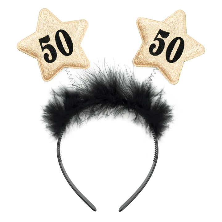 Black band with gold stars 50th birthday