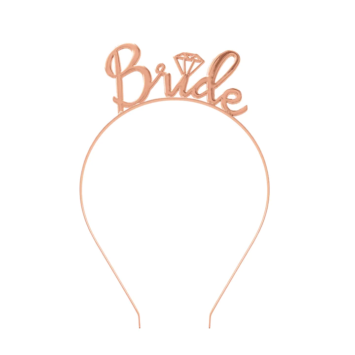 Bride rose gold hen party headband