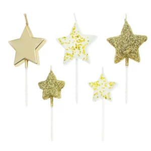 Candle gold stars 5pcs