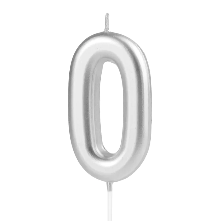 Candle silver number 0