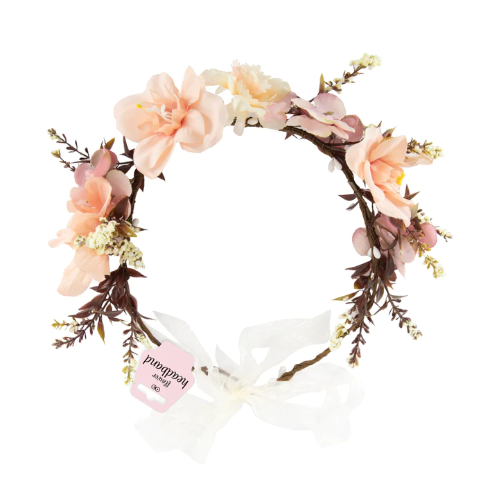 Peach-pink wreath headband 2 Peach-pink wreath headband 2