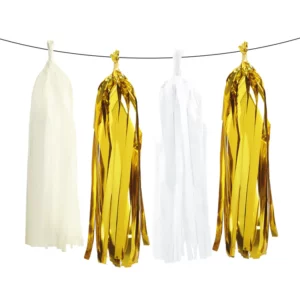 Tassel garland, gold and white
