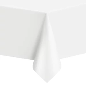 White Plastic tablecloth 137x274cm