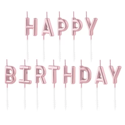 Rose gold Happy Birthday candles
