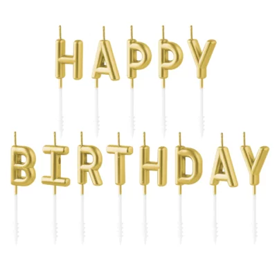 Golden Happy Birthday candles