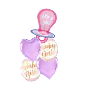 Foil balloon Pacifier It's a girl bouquet 58x97cm
