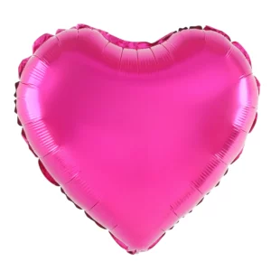 Fushia Heart foil 45cm  sold flat uninflated