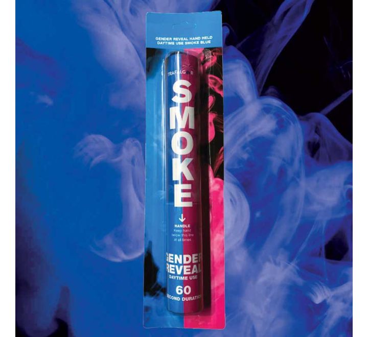 HAND HELD GENDER REVERAL BLUE DAYTIME SMOKE
