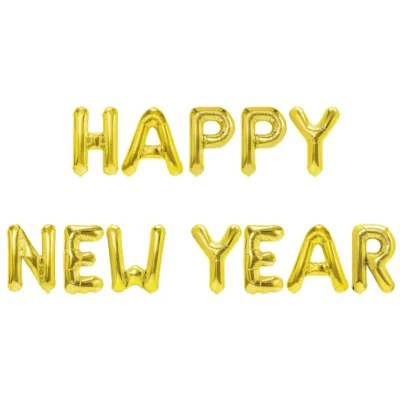 Happy New Year, gold, 40 cm set