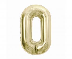 New  0, Champagne, Gold  85 cm  Foil Balloon