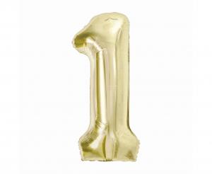 New  1, Champagne, Gold  85 cm  Foil Balloon