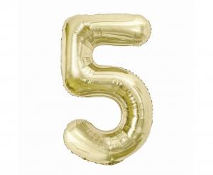 New  5, Champagne, Gold  85 cm  Foil Balloon