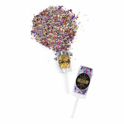 MULTI COLOUR FOIL CONFETTI PUSH POP 24S