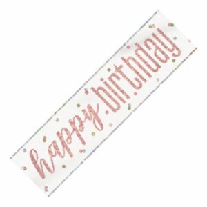 9FT GLITZ ROSE GOLD BIRTHDAY BANNER