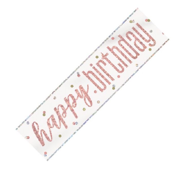 9FT GLITZ ROSE GOLD BIRTHDAY BANNER