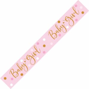 9ft Banner Sparkling Baby Girl Dots Holographic