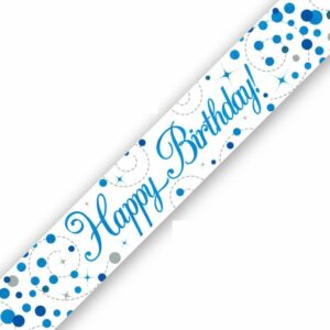 9FT HAPPY BIRTHDAY BLUE  BANNER