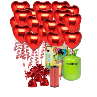D.I.Y Red foil hearts package