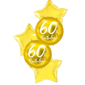60 th Birthday Gold Balloon Bouquet
