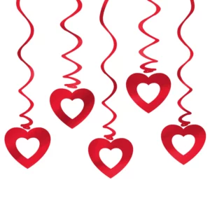 Red Heart Hanging Swirls
