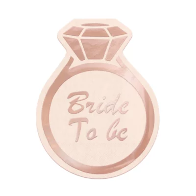 Bride to be napkins Pink rose gold ring 10 pcs.