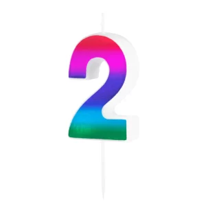 Colorful shiny candle number 2