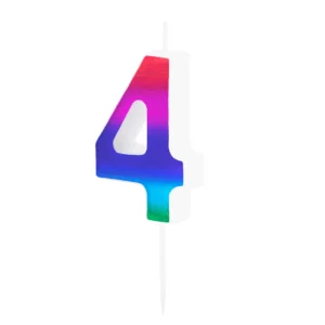 Colorful shiny candle number 4