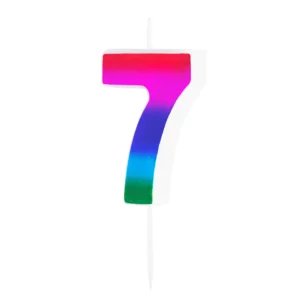 Colorful shiny candle number 7