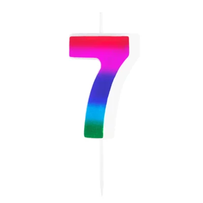 Colorful shiny candle number 7