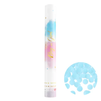 Confetti Cannon Gender Reveal Boy rings Blue 40cm