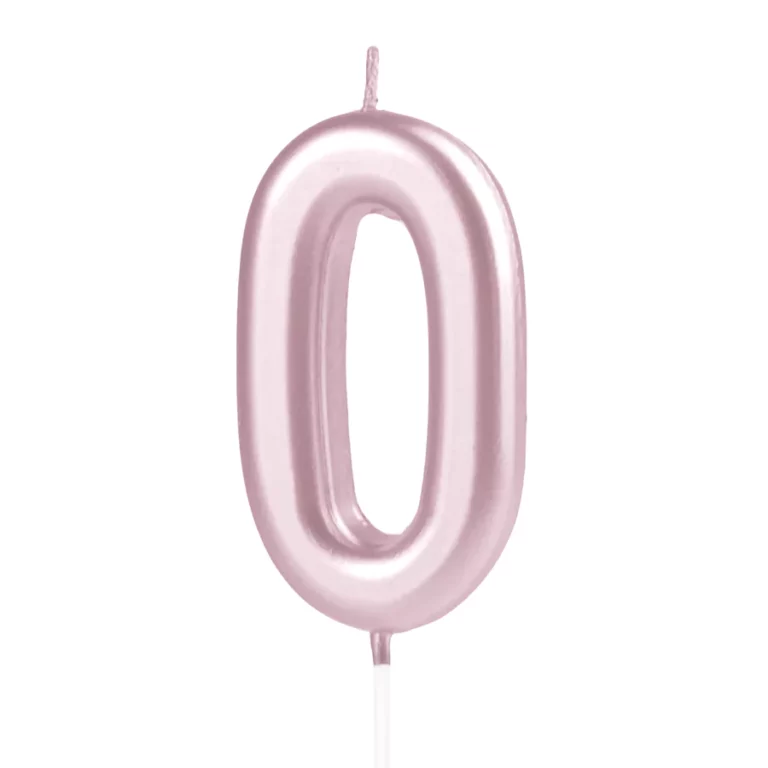 Rose gold numeral candle 0