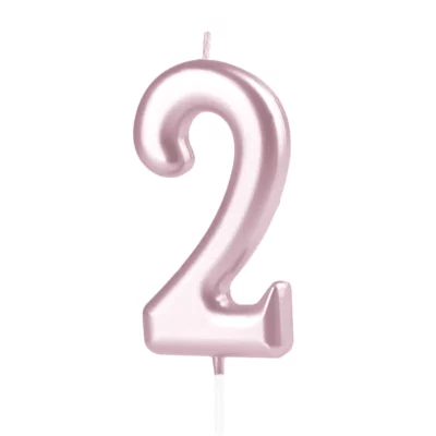 Rose gold numeral Cake candle 2