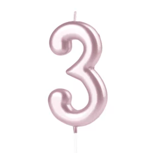 Rose gold numeral Cake candle 3