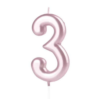 Rose gold numeral Cake candle 3