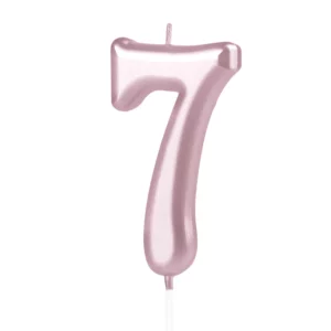 Rose gold numeral Cake candle 7