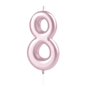Rose gold numeral Cake candle 8