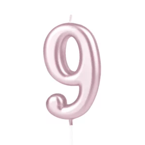 Rose gold numeral Cake candle 9