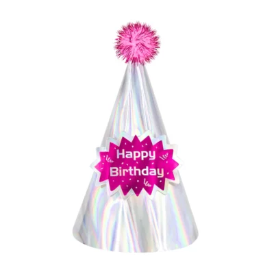Happy Birthday birthday hat,s with pompom