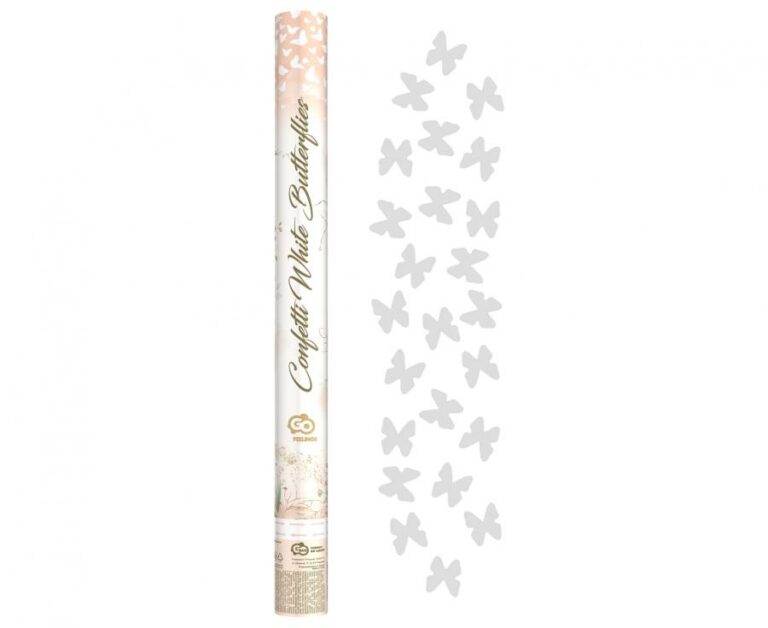 butterfly confetti, paper, white